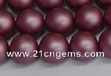 CSB1643 15.5 inches 10mm round matte shell pearl beads wholesale