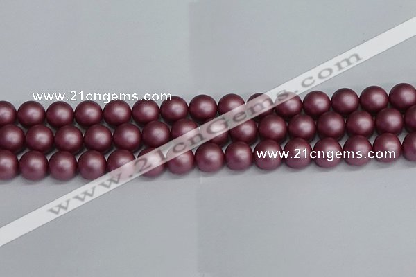 CSB1643 15.5 inches 10mm round matte shell pearl beads wholesale