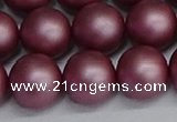 CSB1645 15.5 inches 14mm round matte shell pearl beads wholesale