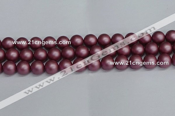 CSB1645 15.5 inches 14mm round matte shell pearl beads wholesale