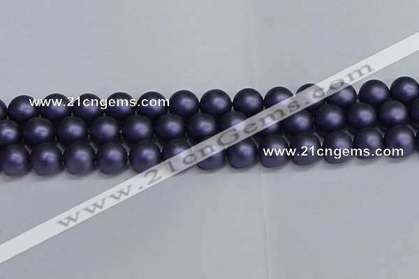 CSB1655 15.5 inches 14mm round matte shell pearl beads wholesale