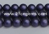 CSB1660 15.5 inches 4mm round matte shell pearl beads wholesale