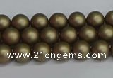 CSB1670 15.5 inches 4mm round matte shell pearl beads wholesale