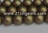 CSB1672 15.5 inches 8mm round matte shell pearl beads wholesale