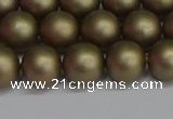 CSB1673 15.5 inches 10mm round matte shell pearl beads wholesale