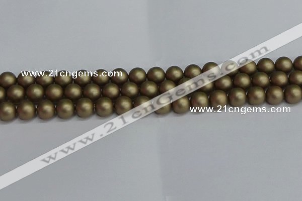 CSB1673 15.5 inches 10mm round matte shell pearl beads wholesale