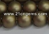 CSB1675 15.5 inches 14mm round matte shell pearl beads wholesale