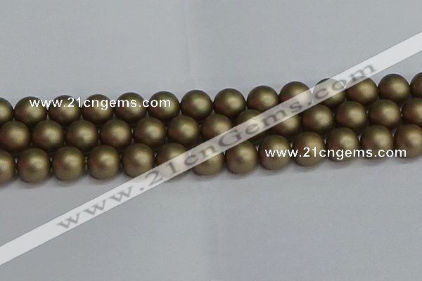 CSB1675 15.5 inches 14mm round matte shell pearl beads wholesale