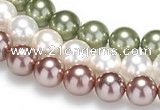 CSB17 16 inches 8mm round shell pearl beads Wholesale