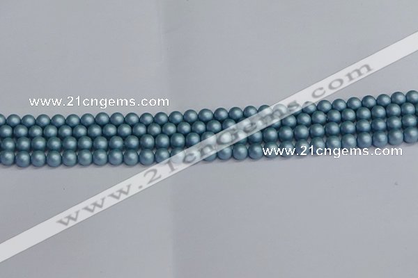 CSB1710 15.5 inches 4mm round matte shell pearl beads wholesale