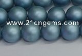 CSB1713 15.5 inches 10mm round matte shell pearl beads wholesale