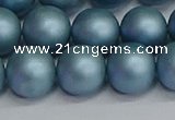 CSB1715 15.5 inches 14mm round matte shell pearl beads wholesale