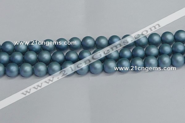 CSB1715 15.5 inches 14mm round matte shell pearl beads wholesale