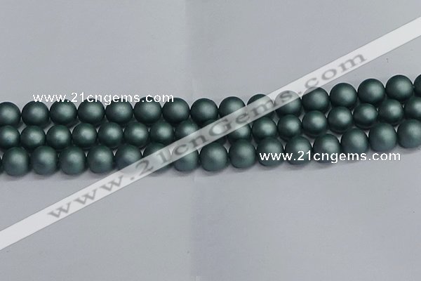 CSB1724 15.5 inches 12mm round matte shell pearl beads wholesale