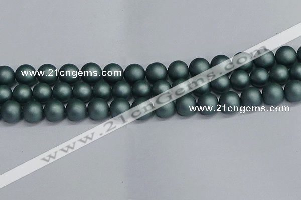 CSB1725 15.5 inches 14mm round matte shell pearl beads wholesale