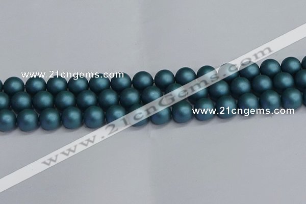 CSB1734 15.5 inches 12mm round matte shell pearl beads wholesale