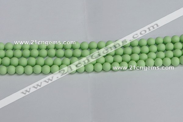 CSB1741 15.5 inches 6mm round matte shell pearl beads wholesale