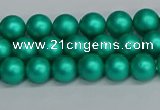 CSB1750 15.5 inches 4mm round matte shell pearl beads wholesale