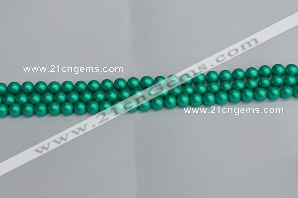 CSB1750 15.5 inches 4mm round matte shell pearl beads wholesale