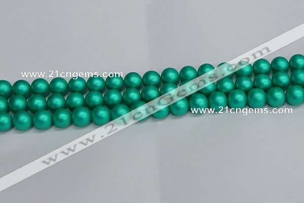 CSB1753 15.5 inches 10mm round matte shell pearl beads wholesale