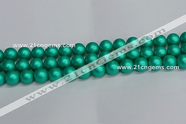 CSB1755 15.5 inches 14mm round matte shell pearl beads wholesale