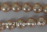 CSB180 15.5 inches 12mm flat round shell pearl beads wholesale