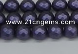 CSB1891 15.5 inches 6mm faceted round matte shell pearl beads