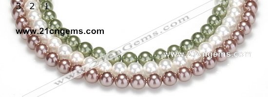 CSB19 16 inches 12mm round shell pearl beads Wholesale