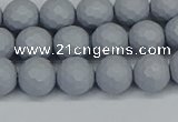 CSB1932 15.5 inches 8mm faceted round matte shell pearl beads