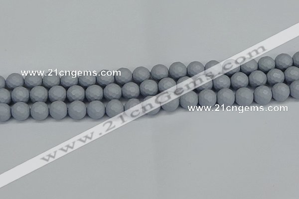 CSB1933 15.5 inches 10mm faceted round matte shell pearl beads