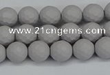 CSB1941 15.5 inches 6mm faceted round matte shell pearl beads