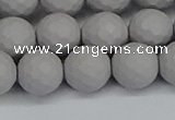 CSB1944 15.5 inches 12mm faceted round matte shell pearl beads