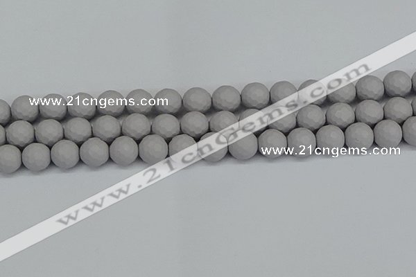 CSB1944 15.5 inches 12mm faceted round matte shell pearl beads