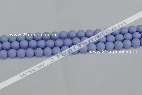 CSB1961 15.5 inches 6mm faceted round matte shell pearl beads