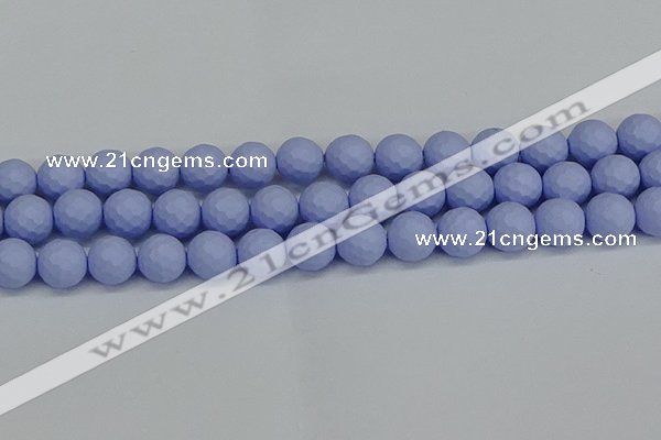 CSB1963 15.5 inches 10mm faceted round matte shell pearl beads