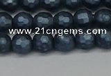 CSB1971 15.5 inches 6mm faceted round matte shell pearl beads