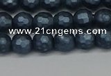 CSB1971 15.5 inches 6mm faceted round matte shell pearl beads