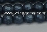 CSB1973 15.5 inches 10mm faceted round matte shell pearl beads