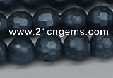 CSB1974 15.5 inches 12mm faceted round matte shell pearl beads