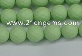 CSB1991 15.5 inches 6mm faceted round matte shell pearl beads