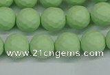 CSB1992 15.5 inches 8mm faceted round matte shell pearl beads