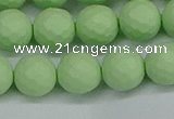 CSB1993 15.5 inches 10mm faceted round matte shell pearl beads