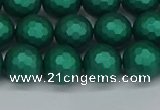 CSB2002 15.5 inches 8mm faceted round matte shell pearl beads