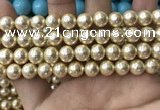 CSB2117 15.5 inches 10mm ball shell pearl beads wholesale