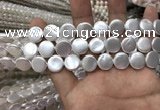 CSB2136 15.5 inches 10mm coin shell pearl beads wholesale
