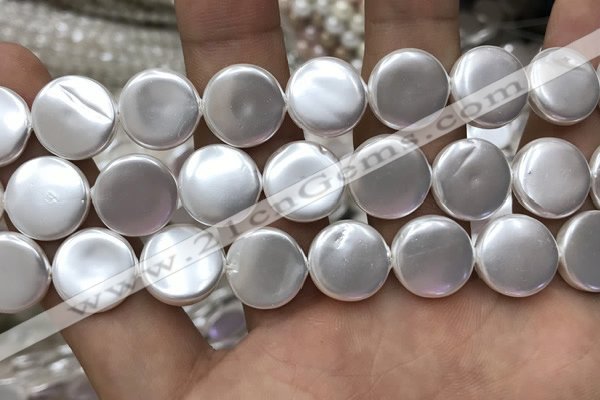 CSB2140 15.5 inches 18mm coin shell pearl beads wholesale