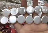 CSB2143 15.5 inches 25mm coin shell pearl beads wholesale