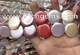 CSB2147 15.5 inches 25mm coin mixed shell pearl beads wholesale