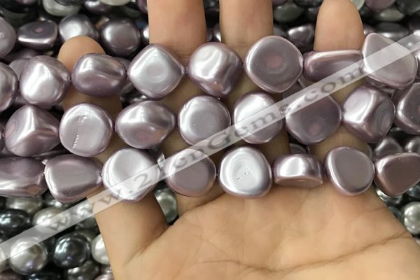 CSB2156 15.5 inches 14*14mm - 15*15mm baroque shell pearl beads