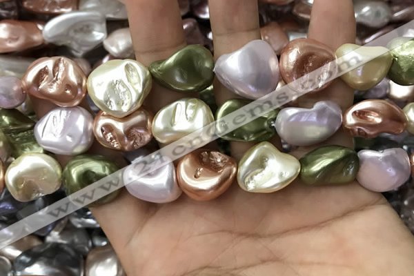 CSB2177 15.5 inches 16*16mm - 20*22mm baroque mixed shell pearl beads